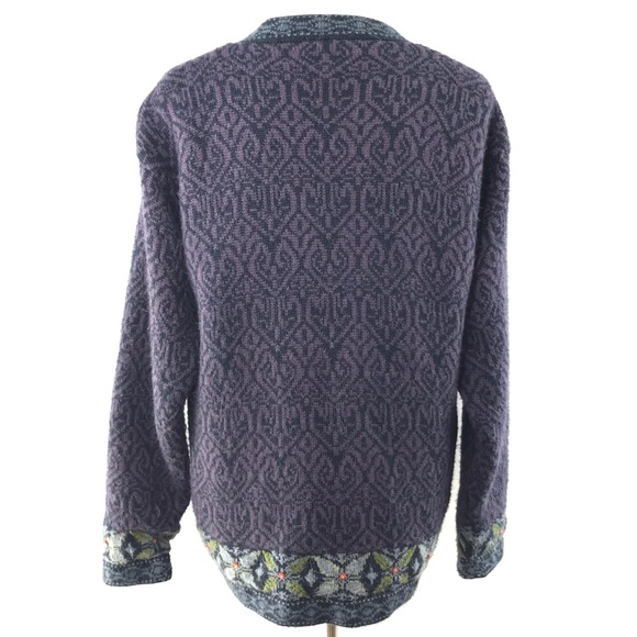 Alpaca Nature Purple Alpaca Wool Fully Lined Front Zip Sweater Jacket Size L - Picture 6 of 16